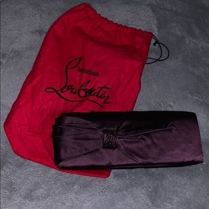 Louboutin Purple Bow Clutch W/ Swarovski Crystal!